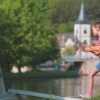 Girl carrying baguettes