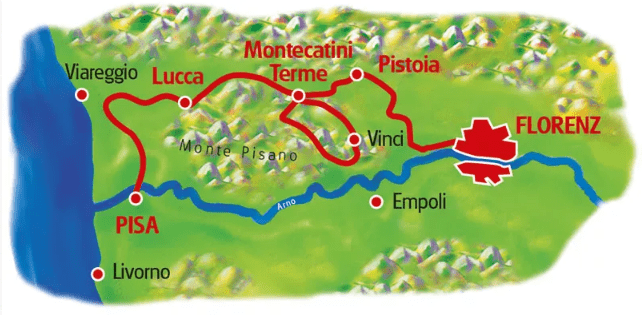 Pisa a Florença 754 mapa