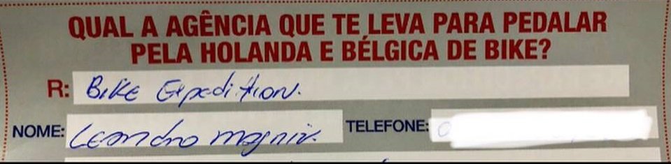 Bilhete sorteado de Leandro